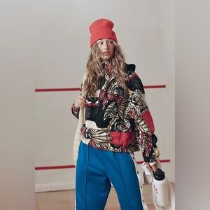 NWT FP Movement Wild And Free Printed Fleece Pullover ~Wildflower-Retro Combo~